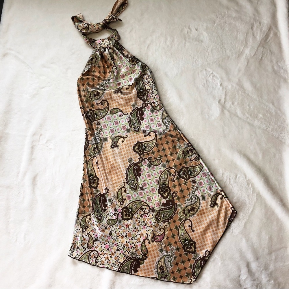 Bohemian print halter dress